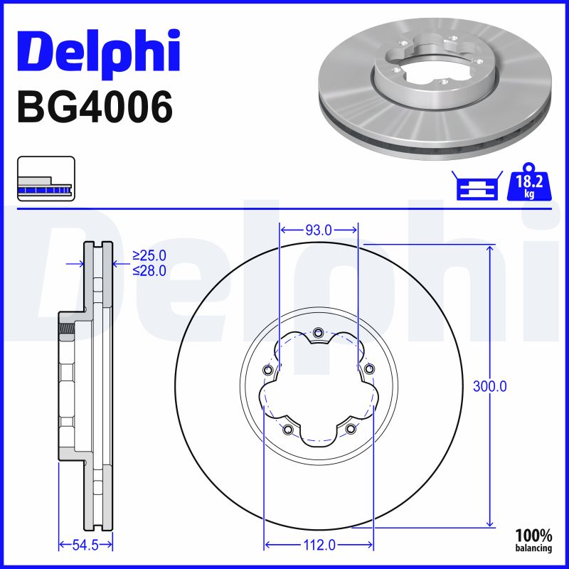 Delphi Bremsscheibe Bg4006 300Mm 28Mm Für Ford