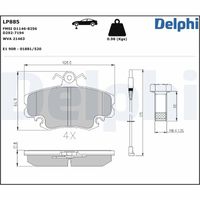 Delphi Bremsbelagsatz, Scheibenfeststellbremse, Art.-Nr. LP885