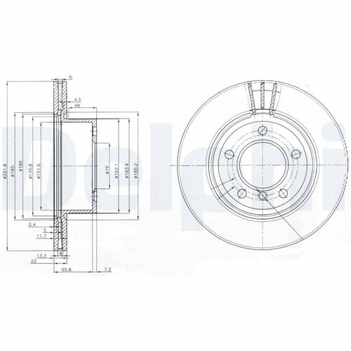 Delphi Bremsscheibe, Art.-Nr. BG3900C