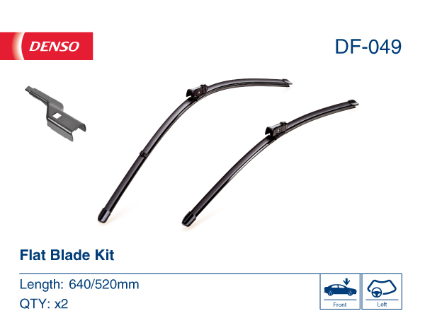 DENSO Flachwischer-Set DF-049 (640/520 mm, Linkslenker): Zwei leise, langlebige Wischer mit aerodynamischem Design. OEM-Qualität, breite Kompatibilität, 2-Jahre Garantie - Bild 6