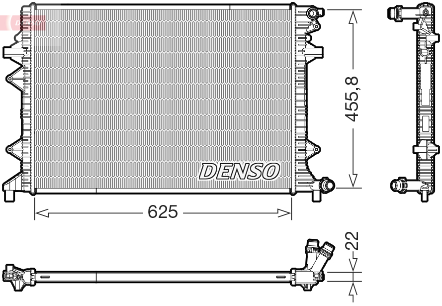 DENSO Kühler, Motorkühlung  für VW 5N0121251C DRM32066