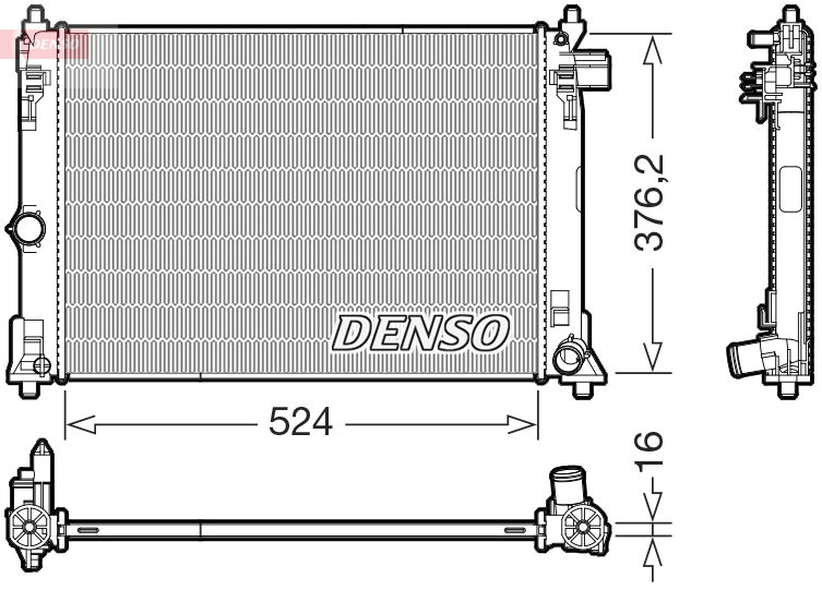 DENSO Kühler, Motorkühlung DRM50130 für TOYOTA