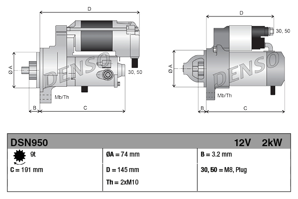 Starter Drehrichtung im Uhrzeigersinn DSN950 DENSO für TOYOTA CARINA E VI - Bild 8
