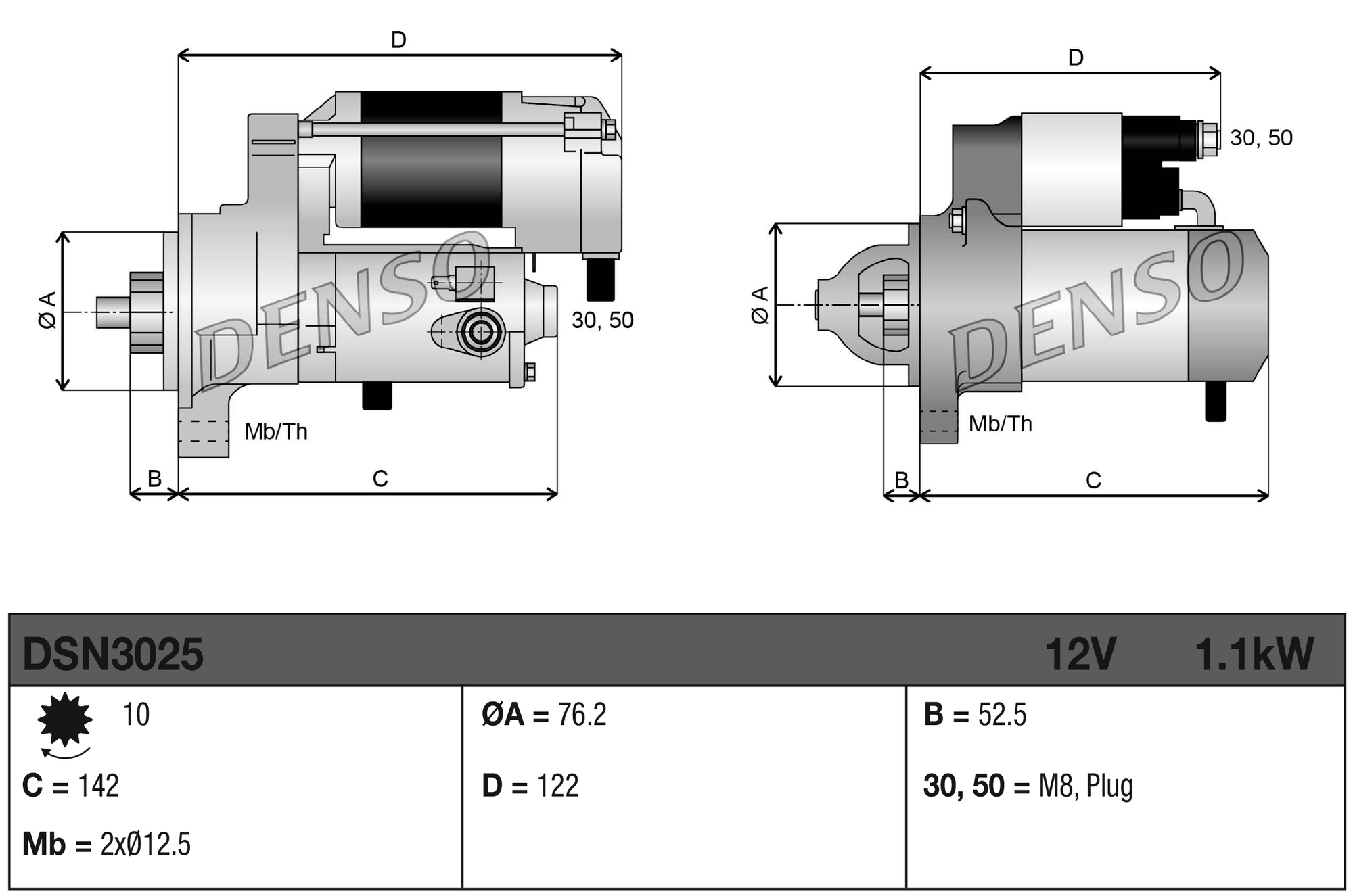 Denso Starter Größe 1.1 Dsn3025 - Bild 6