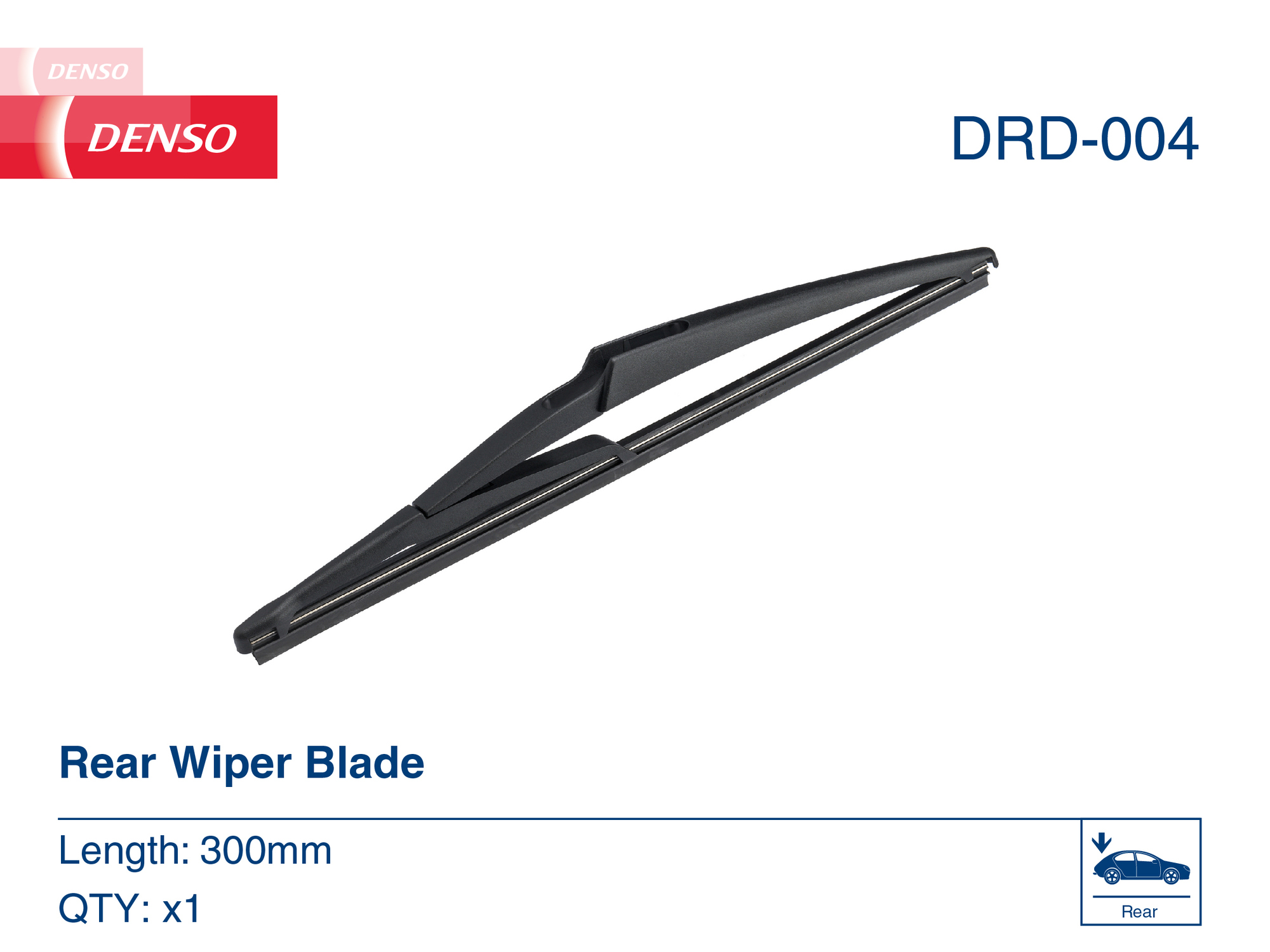 DENSO Heck Wischerblatt DRD-004 (300 mm): Leiser, langlebiger Wischer mit modernem Design und hochwertigen Materialien. OEM-Qualität, breite Kompatibilität, 2 Jahre Garantie - Bild 5
