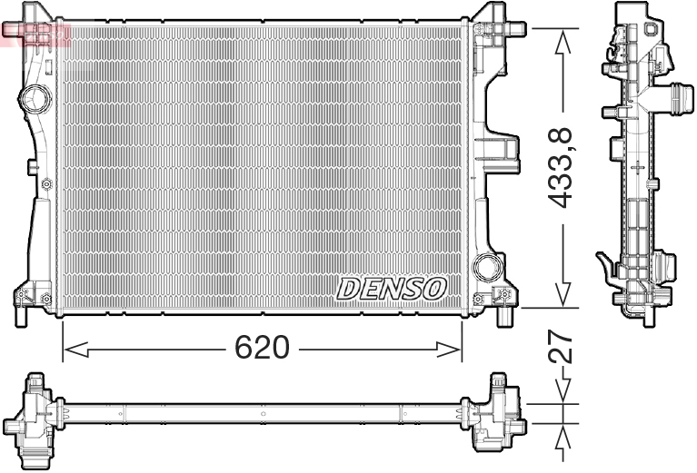 DENSO DRM09179 Kühler für Motorkühlung Motorkühler Autokühler Kühler - Bild 5