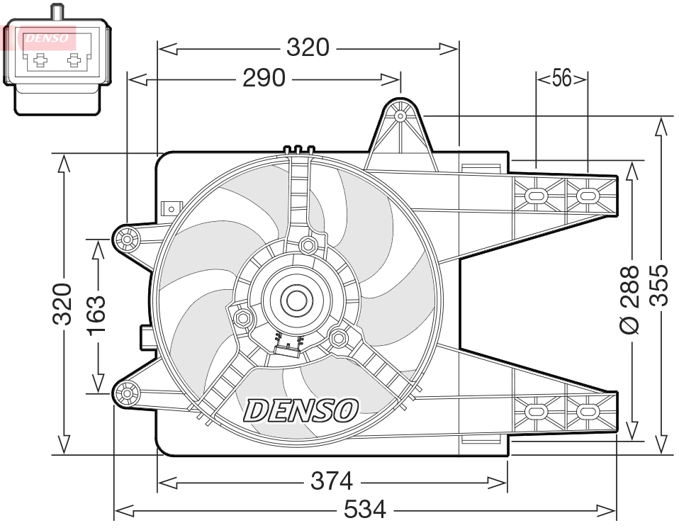 DENSO Lüfter, Motorkühlung der09080 für Fiat LANCIA