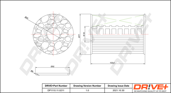 Drive+ Ölfilter Dp1110110211 Filtereinsatz 104Mm Für Opel Gm Nissan Renault Trucks