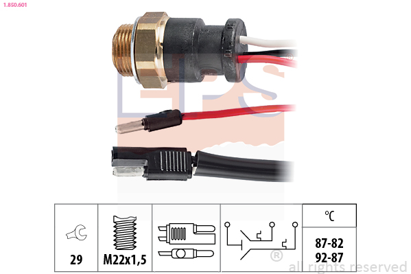 EPS Temperaturschalter, Kühlerlüfter 1850601 für Peugeot Fiat