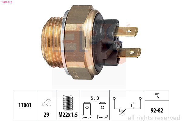 EPS Temperaturschalter, Kühlerlüfter 1850016 für Peugeot JAGUAR RENAULT