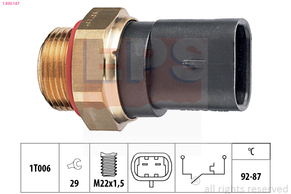 EPS Temperaturschalter, Kühlerlüfter 1850187 für Peugeot LANCIA Iveco