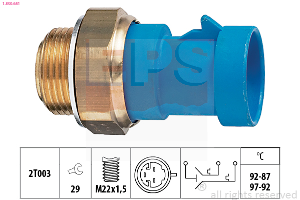EPS Temperaturschalter, Kühlerlüfter 1850681 für LANCIA Fiat ALFA ROMEO