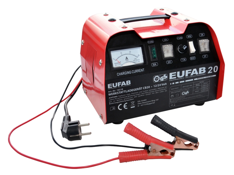 EUFAB Batterieladegerät Ladegerät mit Schnellladefunktion 12 V - 15 Ampere 16518