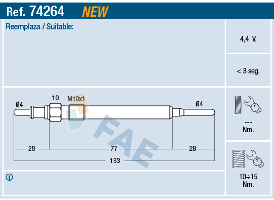 FAE Glühkerze 74264 für MINI