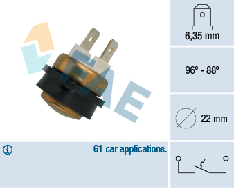 FAE Temperaturschalter, Kühlerlüfter 36080 für NISSAN ROVER STERLING