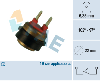 FAE Temperaturschalter, Kühlerlüfter 36290 für Volvo HONDA ROVER