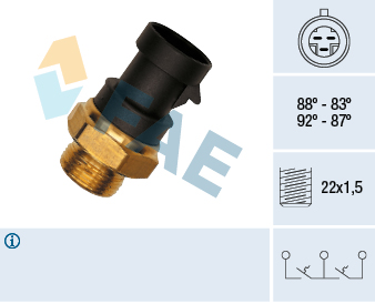 FAE Temperaturschalter, Kühlerlüfter 37900 für Peugeot Fiat ALFA ROMEO