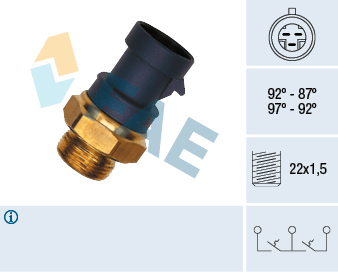 FAE Temperaturschalter, Kühlerlüfter 37910 für Peugeot Fiat ALFA ROMEO