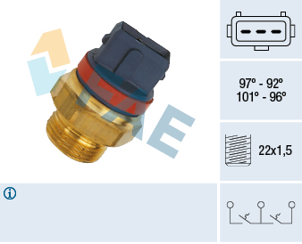 FAE Temperaturschalter, Kühlerlüfter 37930 für Peugeot Citroën Fiat