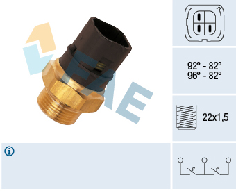 FAE Temperaturschalter, Kühlerlüfter 37980 für RENAULT