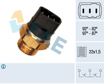 FAE Temperaturschalter, Kühlerlüfter 38150 für VW