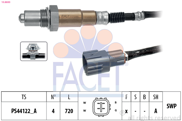 Facet Lambdasonde 10.8600 Für Mazda Toyota