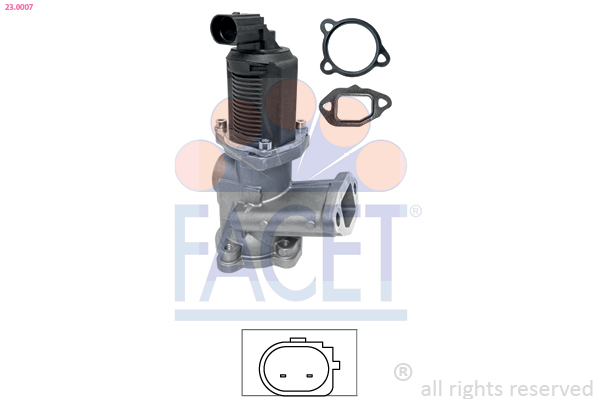 FACET AGR-Ventil Made in Italy - OE Equivalent 230007 für Opel Ford Fiat LANCIA GM Vaughall Suzuki