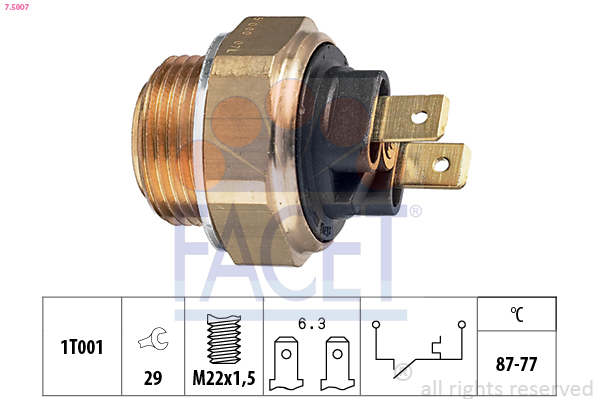 FACET Temperaturschalter, Kühlerlüfter 75007 für Peugeot Ford Citroën RENAULT TALBOT