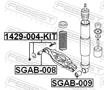 FEBEST Lagerung, Lenker sgab008 innen für Mercedes SSANGYONG