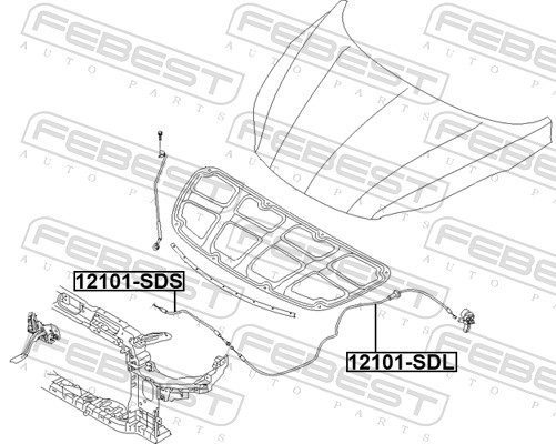 FEBEST Motorhaubenzug 12101sds für HYUNDAI