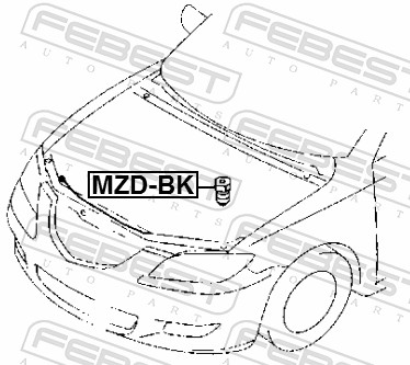 FEBEST Puffer, Motorhaube mzdbk für MAZDA NISSAN