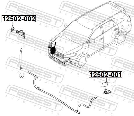 FEBEST Abdeckung, Scheinwerferreinigungsanlage 12502002 rechts für HYUNDAI