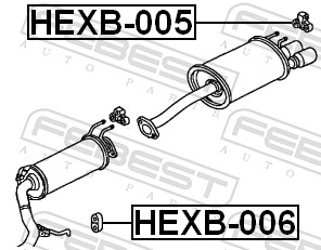 FEBEST Montagesatz, Abgasanlage hexb005 Endschalldämpfer für HONDA