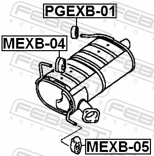 FEBEST Anschlagpuffer, Schalldämpfer mexb05 vorne links für Citroën/Peugeot MITSUBISHI