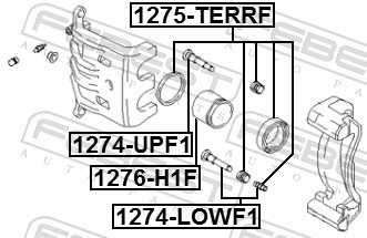 FEBEST Führungsbolzen, Bremssattel 1274upf1 Vorderachse oben für Suzuki HYUNDAI