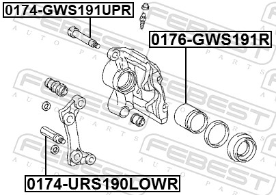 FEBEST Führungsbolzen, Bremssattel 0174urs190lowr für TOYOTA