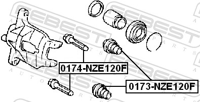 FEBEST Faltenbalg, Bremssattelführung 0173nze120f Vorderachse für TOYOTA