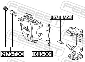 FEBEST Feder, Scheibenbremsbelag 1603001 für Mercedes