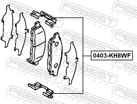 FEBEST Zubehörsatz, Scheibenbremsbelag 0403kh9wf Vorderachse für MITSUBISHI NISSAN
