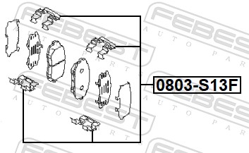 FEBEST Zubehörsatz, Scheibenbremsbelag 0803s13f Vorderachse für Subaru