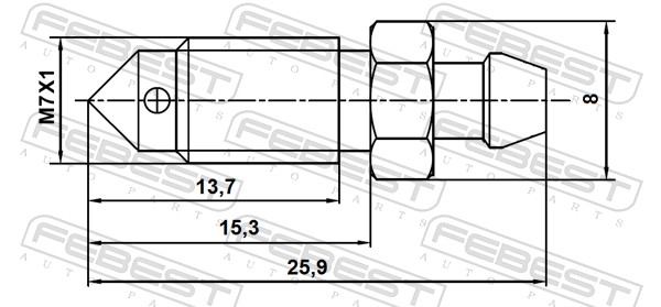 FEBEST Entlüfterschraube/-ventil, Bremssattel 8870010 für Citroën/Peugeot GEELY RENAULT NISSAN