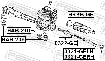 FEBEST Spurstangenkopf vorne rechts  für HONDA 53540-TF0-003 0321-GERH