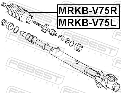 FEBEST Faltenbalg, Lenkung mrkbv75r Vorderachse rechts für MITSUBISHI