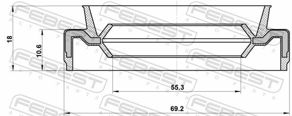 FEBEST Wellendichtring, Antriebswelle 95eay57691118x für TOYOTA
