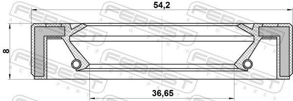FEBEST Wellendichtring, Antriebswelle 95gay38540808x für Suzuki