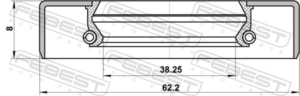 FEBEST Wellendichtring, Antriebswelle 95gby40620808c für Suzuki