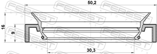 FEBEST Wellendichtring, Antriebswelle 95hay32500916r für Subaru