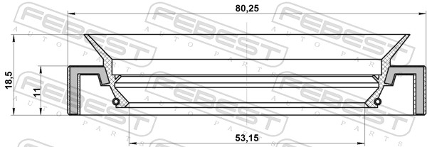 FEBEST Wellendichtring, Antriebswelle 95has55801118c für MITSUBISHI
