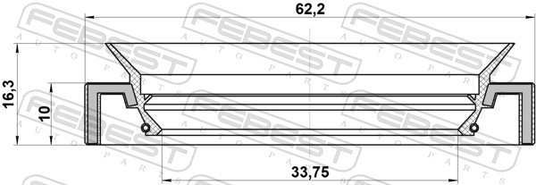 FEBEST Wellendichtring, Antriebswelle 95hay35621016x für Suzuki