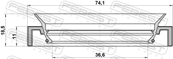 FEBEST Wellendichtring, Antriebswelle 95hay38741118c für TOYOTA